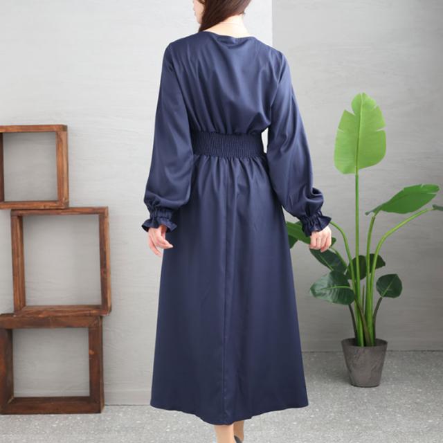 スクエアネックシャーリングワンピース