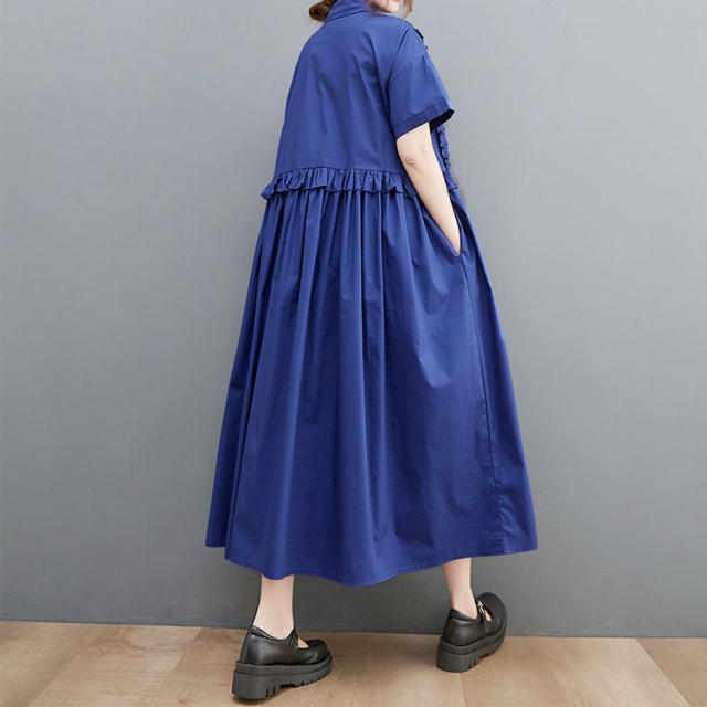 フリルシャツワンピース