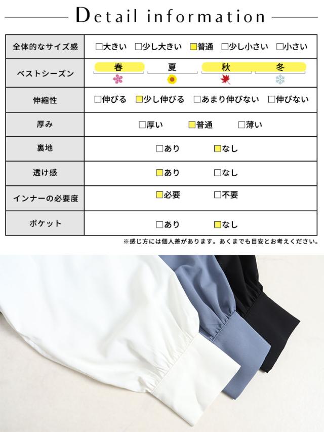 ボウタイ付きボリュームスリーブブラウス