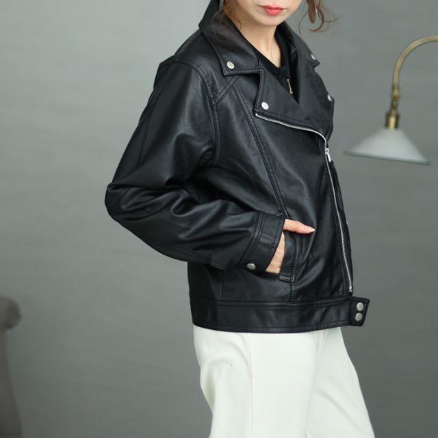 フェイクレザーライダースジャケット
