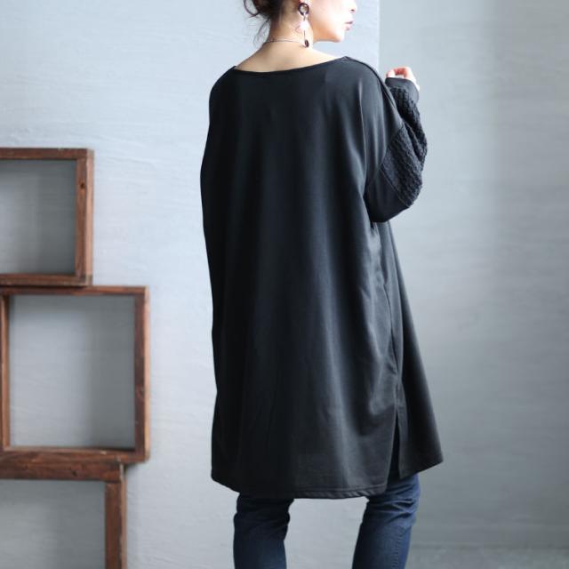 袖切替えドロップショルダーチュニック