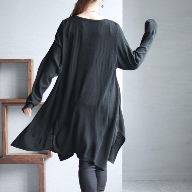 Vネックイレギュラーヘムチュニック