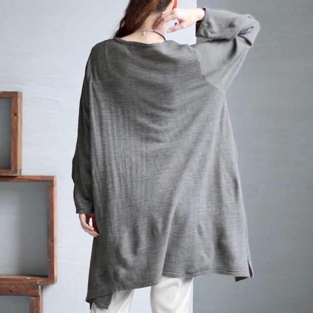 Vネックイレギュラーヘムチュニック