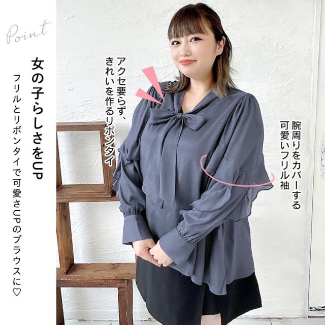 ボウタイオーガンジーブラウス