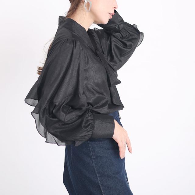 ボウタイオーガンジーブラウス