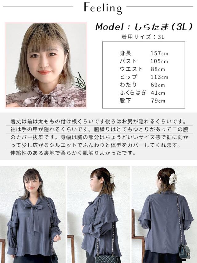 ボウタイオーガンジーブラウス