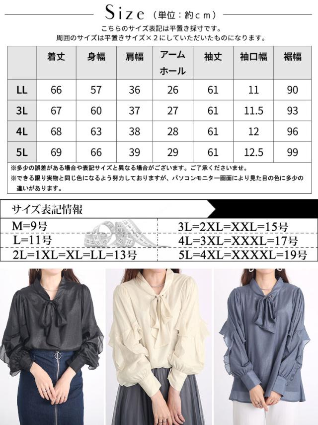 ボウタイオーガンジーブラウス