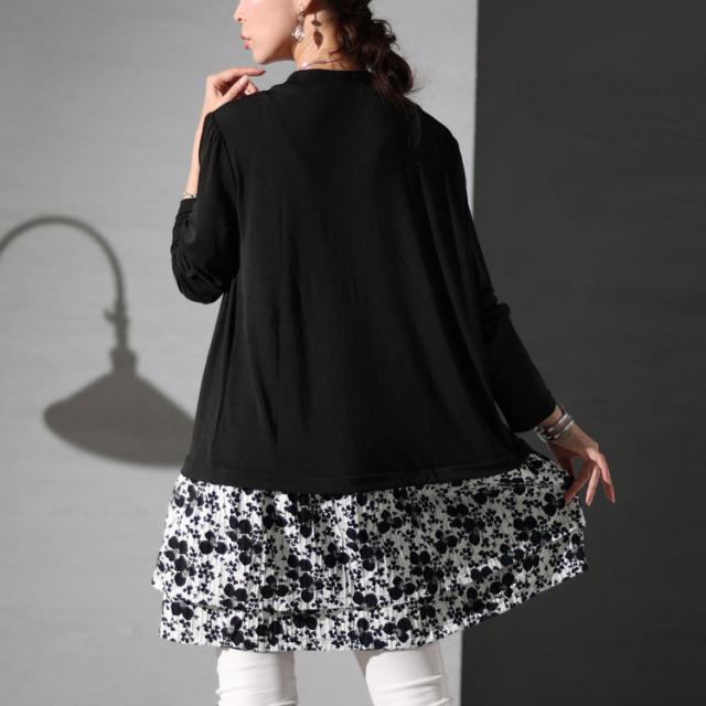 カーデフェイク花柄チュニック