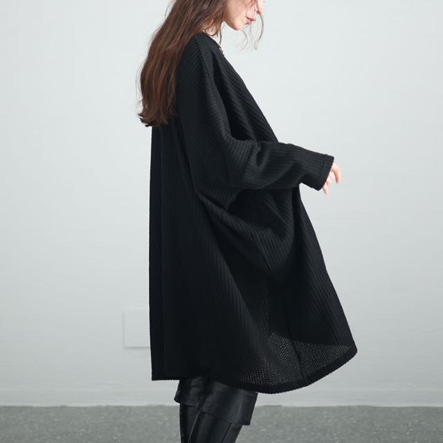 ワッフル起毛ポンチョ風チュニック