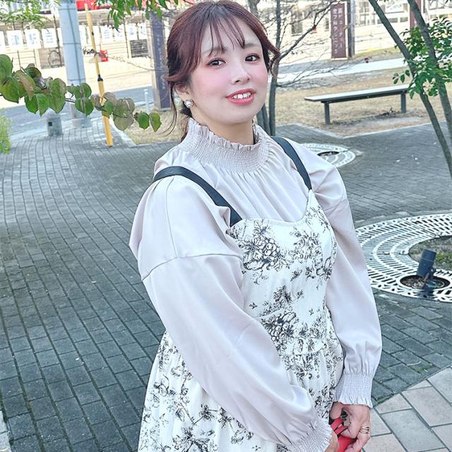 コーデュロイ花柄ジャンパースカート