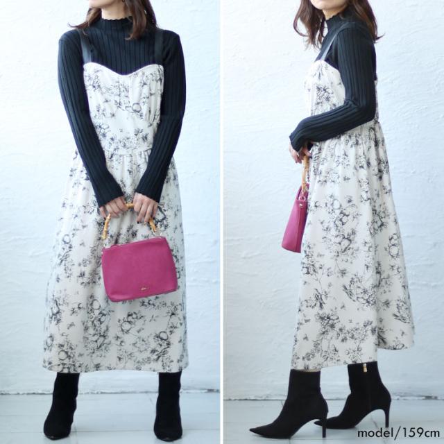 コーデュロイ花柄ジャンパースカート