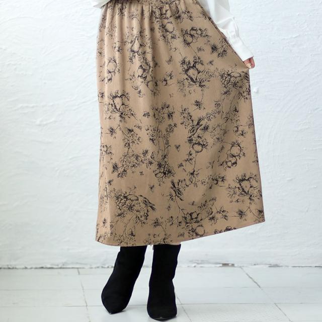 コーデュロイ花柄ジャンパースカート