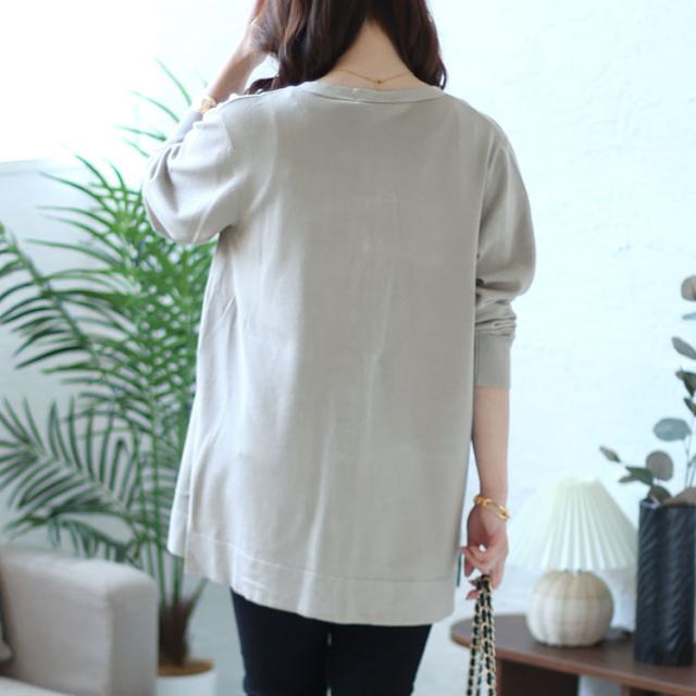 サイドスリットVネックニットカーディガン