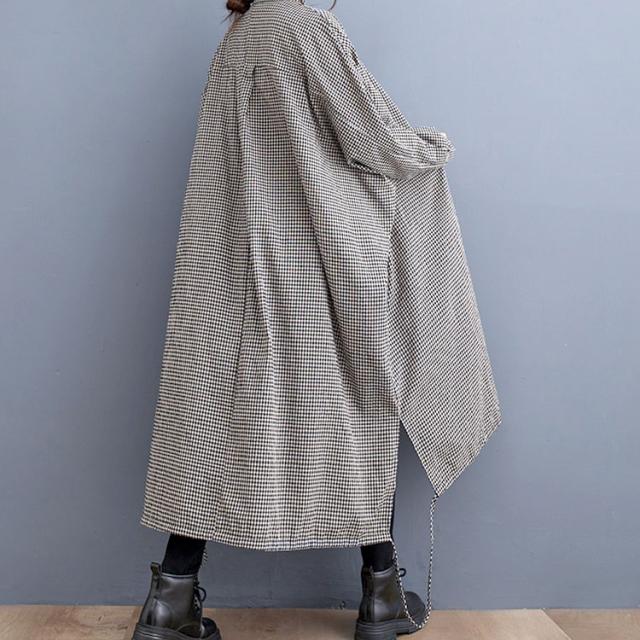 チェック柄ドルマンシャツワンピース