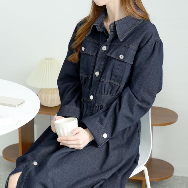 デニムフレアワンピース