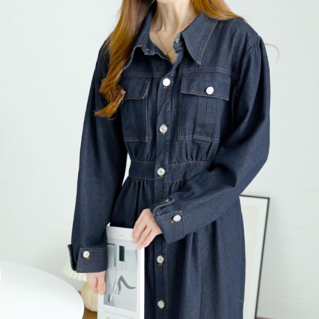 デニムフレアワンピース