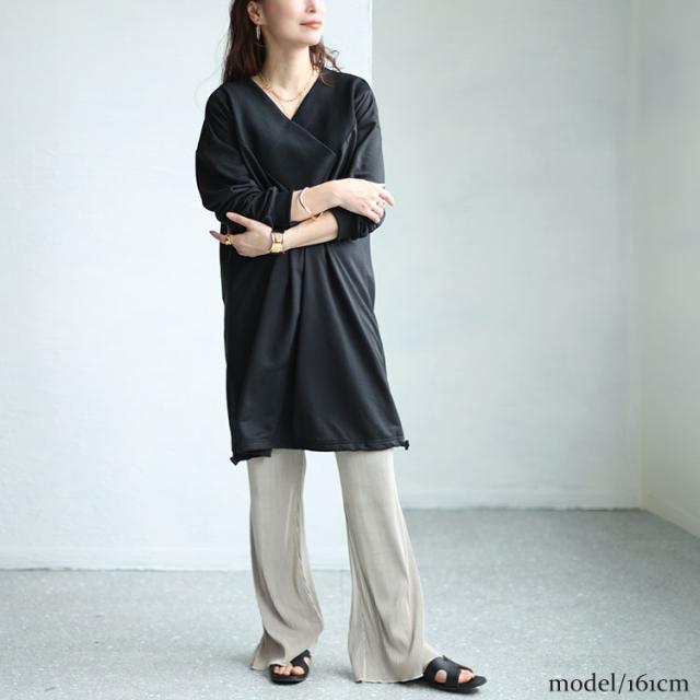裾ドローコードVネックチュニック