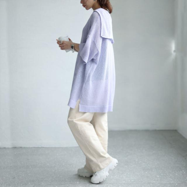 セーラーカラーメッシュニット