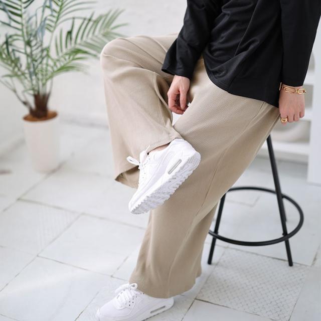 リブカットワイドパンツ