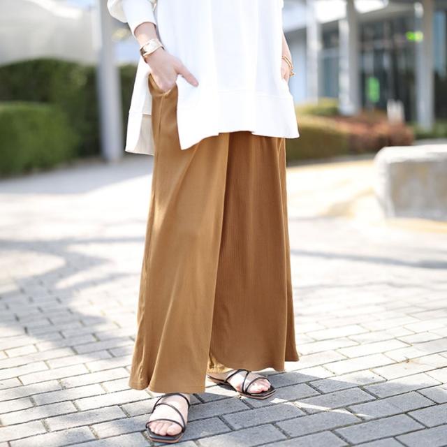 リブカットワイドパンツ