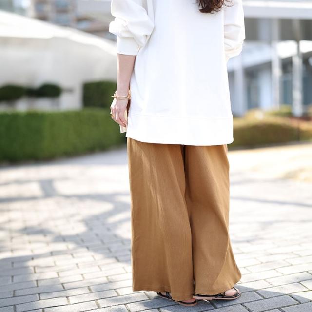 リブカットワイドパンツ