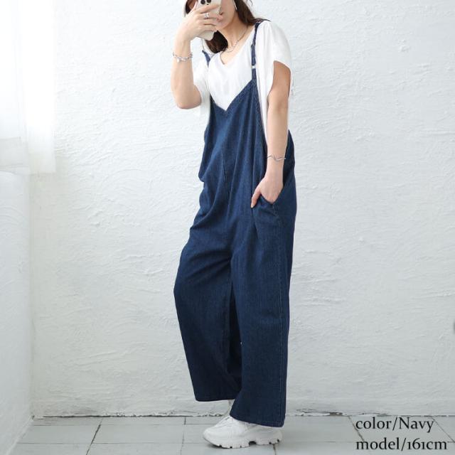デニムキャミオールインワン