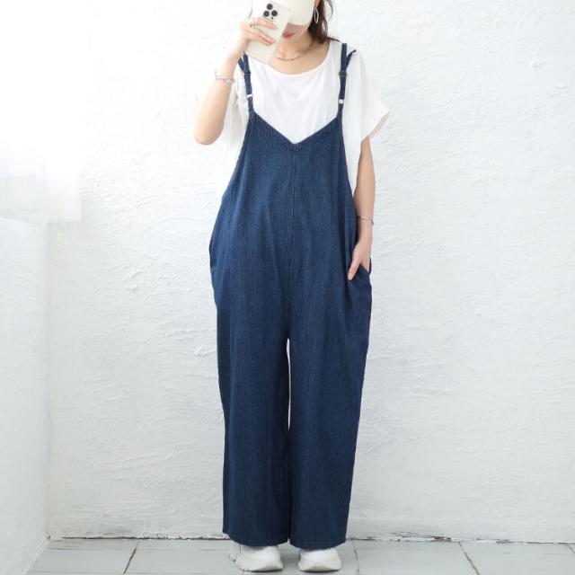 デニムキャミオールインワン