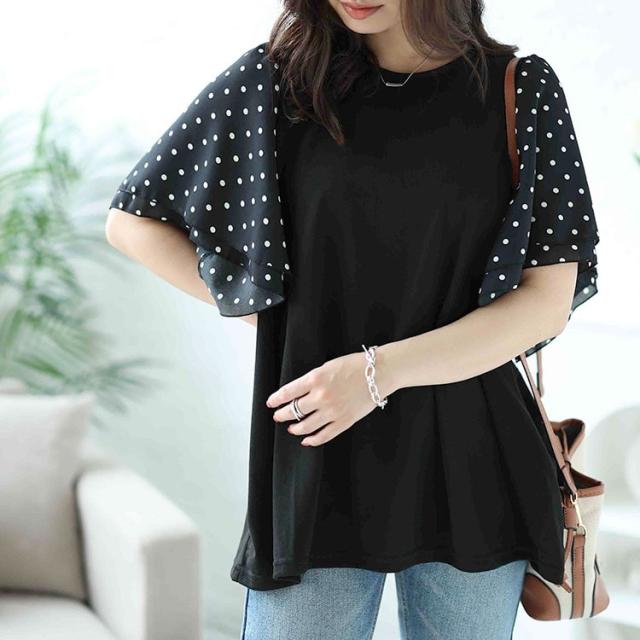 ドットフレアスリーブプルオーバー