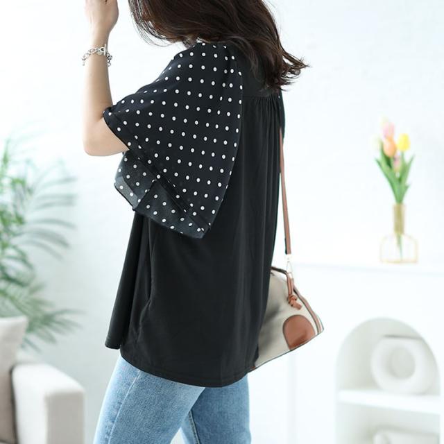 ドットフレアスリーブプルオーバー