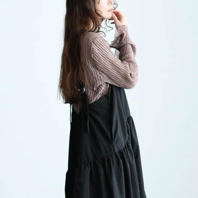 ギャザーバルーンキャミワンピース