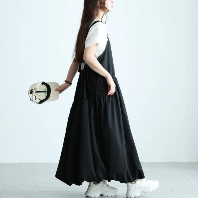 ギャザーバルーンキャミワンピース