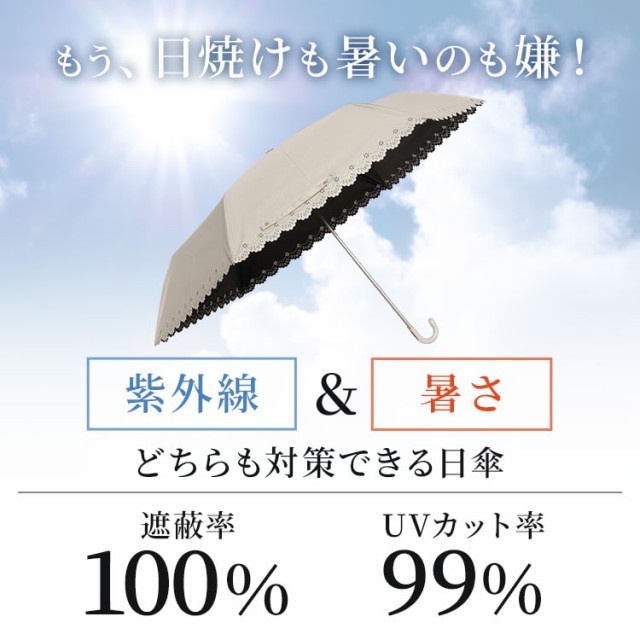 UV99％カットスイートフラワー55cm晴雨兼用折り畳み傘