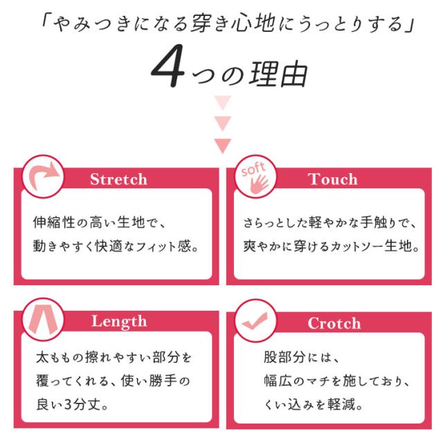 股ズレ防止3分丈パンツ