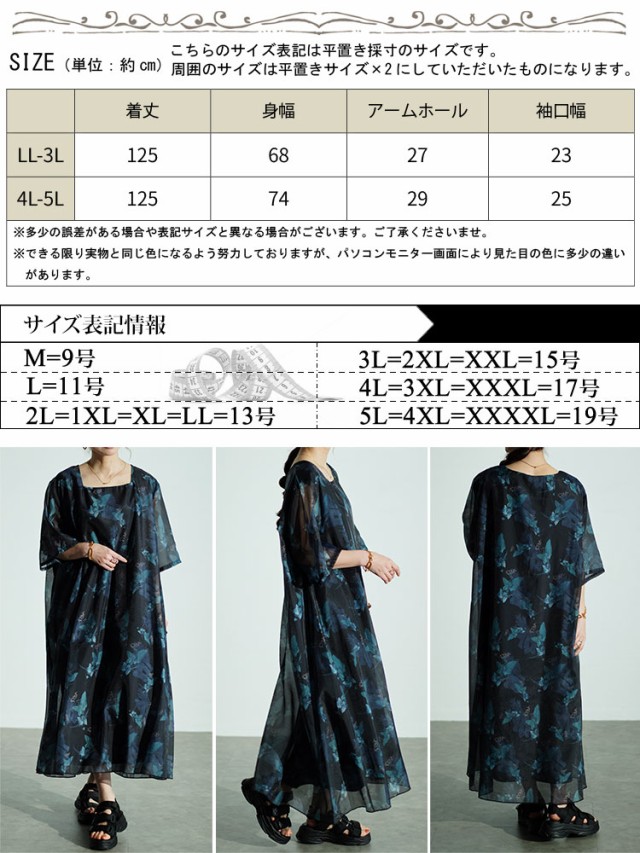 ボタニカル柄シアーワンピース