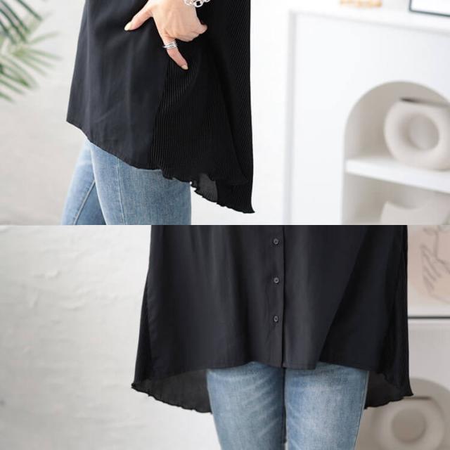 バックプリーツ切り替えシャツ