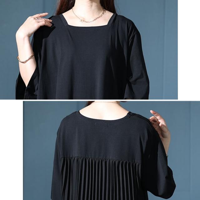 接触冷感バックプリーツワンピース