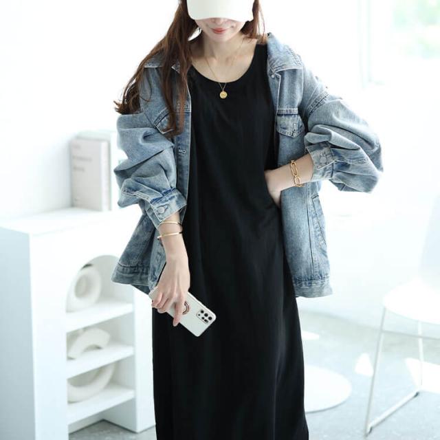 接触冷感＆UVカット＆吸湿速乾タックスリーブワンピース