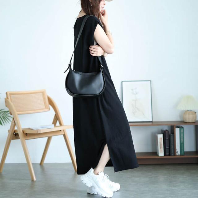 接触冷感＆UVカット＆吸湿速乾タックスリーブワンピース