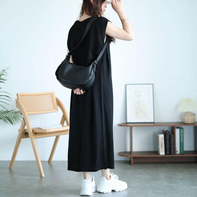 接触冷感＆UVカット＆吸湿速乾タックスリーブワンピース