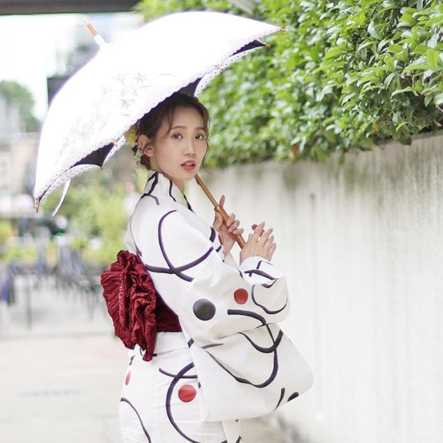 大輪柄上下セパレート浴衣&結び帯3点セット