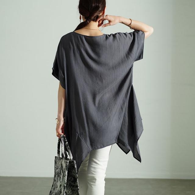 裾変形デザインワイドプルオーバー