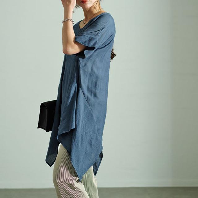 裾変形デザインワイドプルオーバー