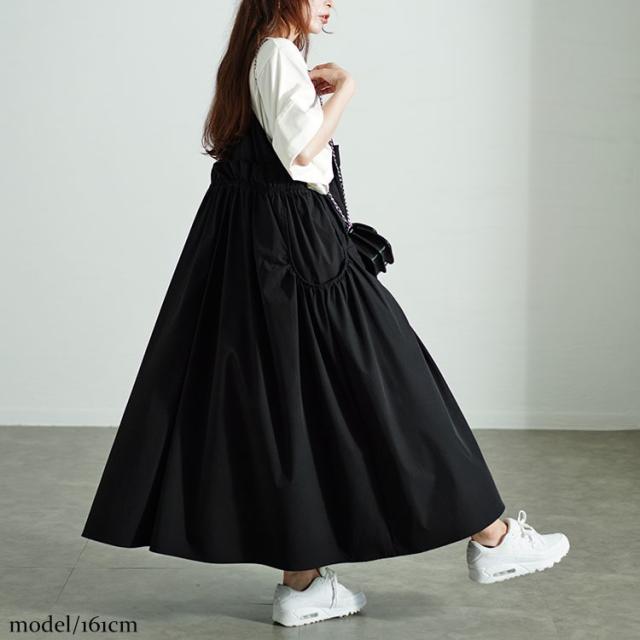 ハーフジップウエストフリルキャミワンピース