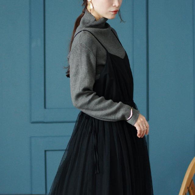 リボンチュールキャミワンピース