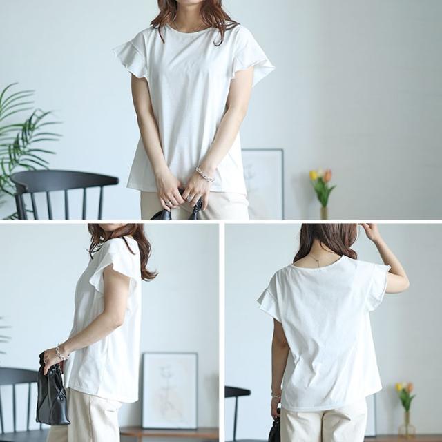 フリル袖Tシャツ＆キャミワンピース2点セット