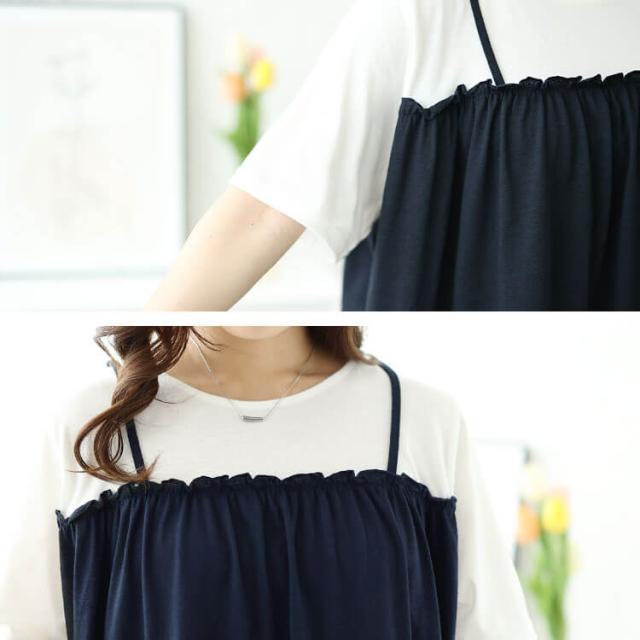 Tシャツドッキングキャミワンピース