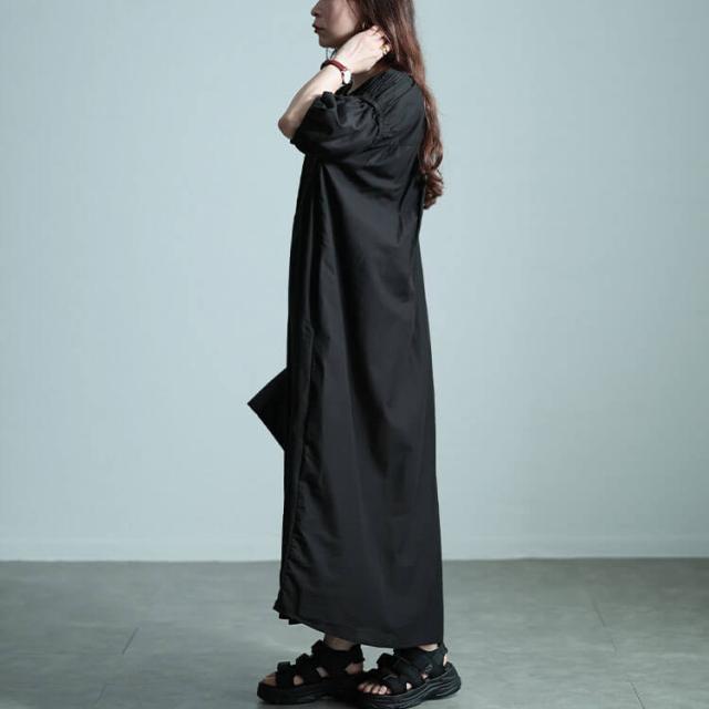 インド綿ピンタックバルーンスリーブワンピース