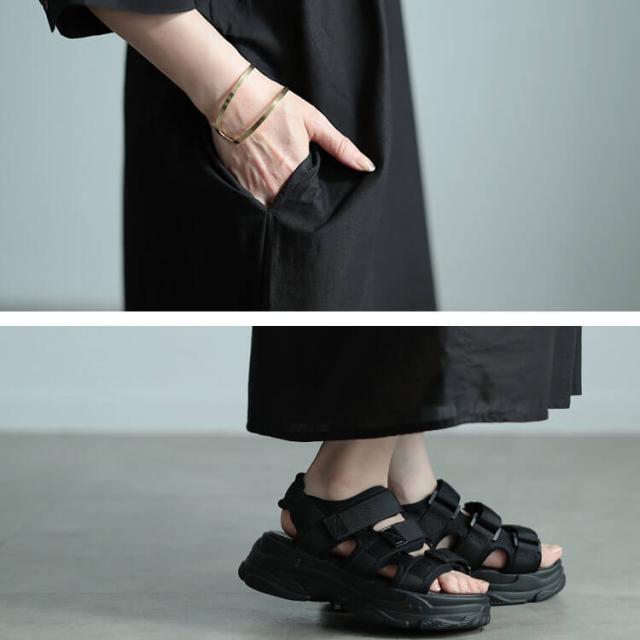 エスニック刺繍キーネックインド綿ワンピース