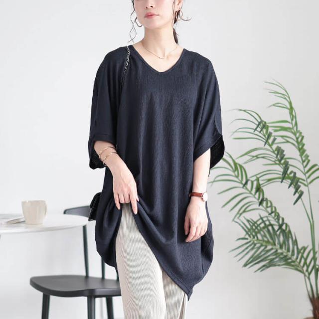楊柳Vネックドルマンチュニック