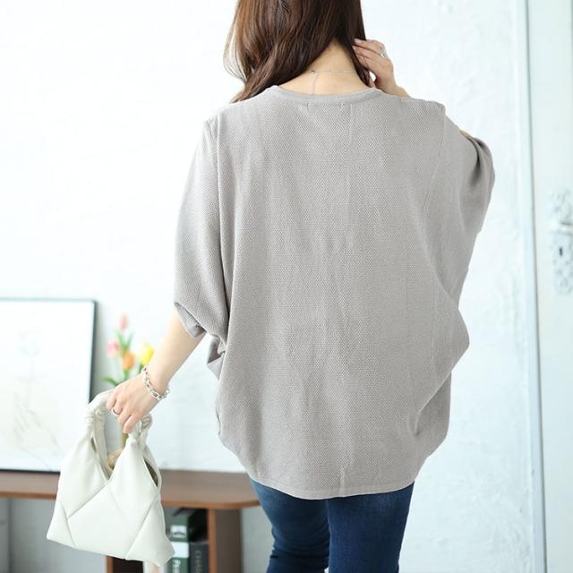 変形スリーブワイドドルマンニット